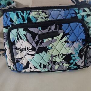 Vera Bradley Floral Crossbody Bag - Black and Blue